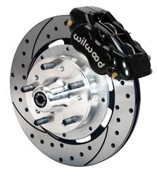 Disc Brakes, Front, 12.19 in. Diameter Rotors, 4-Piston Calipers, Black, Cross-drilled/Slotted, GM, Kit