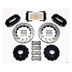 Disc Brakes, W4A, Rear, Slotted/Drilled Rotors, 4-Piston Black Calipers, Chevy, GMC, Kit