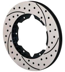 Brake Rotor, SRP, Cross-drilled, Slotted, Carbon Iron, Black E-coat, Driver Side, Universal, Each