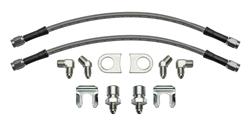 Brake Lines, Flexline, Braided Stainless Steel, 12 in. Length, with Weld-On Axle Brackets, Kit