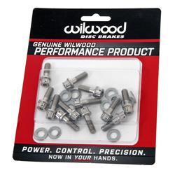 Brake Rotor Bolts, Stainless Steel, Natural, 1/4-20 in. Thread, 0.75 in. Length, Set of 12