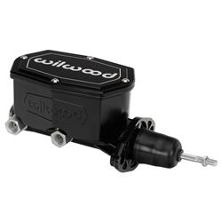 Brake Master Cylinder, Tandem Compact, Aluminum, Black E-Coat, 1.000 in. Bore, 1.100 in. Stroke, Two Mounting Holes, Each