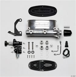 Master Cylinder, Tandem, Aluminum, Ball Burnished, 1 in. Bore, Proportioning Valve, Fluid Tubes, Kit