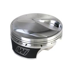 Pistons, Professional Series, Forged, Dome, 4.600 in. Bore, Strutted Skirt Design, for use with 18 degree Heads, Chevrolet, 7.4L, 8.2L, 9.4L, Each