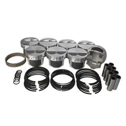 Pistons, Pro Tru Street Pistons, 4.040 in. Bore, Forged, Flat Top, 1/16 in., 1/16 in., 3/16 in. Rings, Chevrolet, Kit