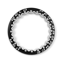 Beadlock Ring, Aluminum, Performance RF, Gloss Black, 15 in., Each