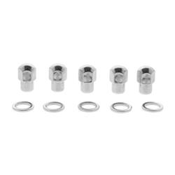 Lug Nuts, Shank with Washer, 1/2 in. x 20 RH, Closed End, Chrome Plated Steel, Set of 5