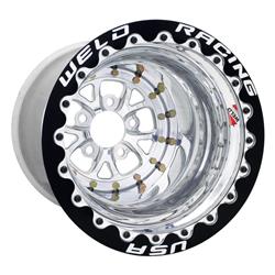 Wheel, V-Series, Aluminum, Polished, 15 in. x 12.0 in., 5 x 4.75 in. Bolt Circle, 4.000 in. Back Space