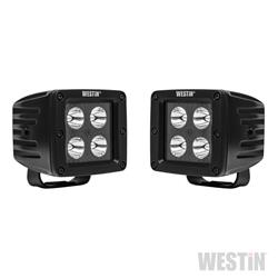 Auxiliary Lights, HyperQ B-Force LED, Spot, Square, White Bulb, Clear Lens, 10-30 V, 20 watts, Pair