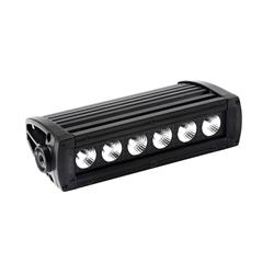 Light Bar, B-Force LED, Single Row, Flood, Rectangular, White Bulb, Clear Lens, Black Diamond Plate Faceplate, 9-30 V, 6 in. Length, Each