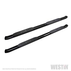 Step Bars, Nerf Bars, Pro Traxx, Oval, Steel, Black Powdercoated, 4 in. Diameter, Chevrolet, GMC, Pair