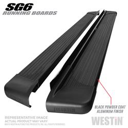 Running Boards, SG6, Aluminum, Black, 74.25 in. Length, 5.50 in. Width, Brackets Required, Pair