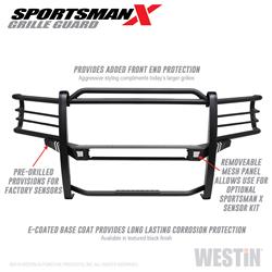 Grille Guard, Sportsman X, Steel, Black, Ram, Each