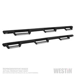 Step Bars, Nerf Bars, HDX, Wheel-to-Wheel, Stainless Steel, Black, Ram, Pair