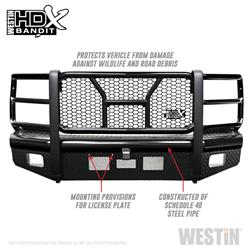 Bumper, HDX Bandit, Fabricated, Steel, Black Textured Powdercoated, Ford, Each