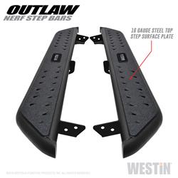 Step Bars, Nerf Bars, Outlaw, Steel, Black, Toyota, Pair