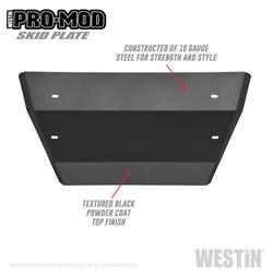 Skid Plate, Front Bumper Location, Bolt-on, Steel, Black Textured Powdercoated, Chevrolet, Each