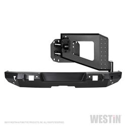 Bumper, WJ2, Fabricated Steel, Black Textured Powdercoated, Tire Carrier, with Sensors, Rear, Jeep, Each