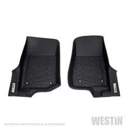 Floor Mats, Black, Rubberized/Thermoplastic, Molded, Sure-Fit, Jeep, JL, Front Only, Pair