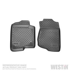 Floor Mats, Profile Floor Liners, Front Seat, Rubberized Polymer, Black, Westin Logo, Chevrolet, Pair