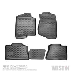 Floor Mats, Profile Floor Liners, Front/Second Seat, Rubberized Polymer, Black, Westin Logo, Chevrolet, Set