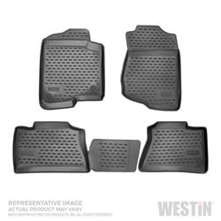 Floor Mats, Profile Floor Liners, Front/Second Seats, Rubberized Polymer, Black, Westin Logo, for us on Honda®, Set