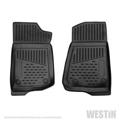 Floor Mats, Profile Floor Liners, Front Seats, Rubberized Polymer, Black, Westin Logo, Jeep, Pair