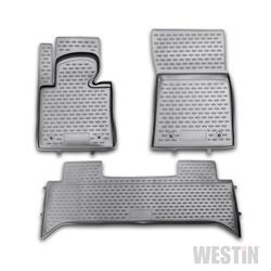 Floor Mats, Profile Floor Liners, Front/Second Seat, Rubberized Polymer, Black, Westin Logo, Land Rover, Set