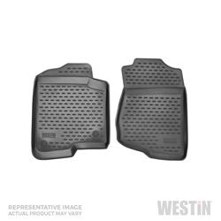 Floor Mats, Profile Floor Liners, Front Seat, Rubberized Polymer, Black, Westin Logo, Mazda, Pair