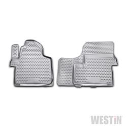 Floor Mats, Profile Floor Liners, Front Seat, Rubberized Polymer, Black, Westin Logo, Dodge, Freightliner, Mercedes-Benz, Pair