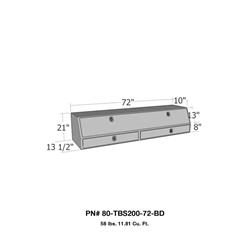 Truck Bed Toolbox, Brute Pro-Series Contractor TopSlider, Side of Truck Bed, Aluminum, Polished, Each