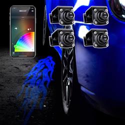 LED Projector Kit, CurbFX LED Projector Welcome Light Flame Style 4pc Bluetooth Waterproof