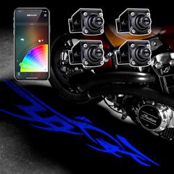 LED Projector Kit, CurbFX LED Projector Welcome Light Tatto Style 4pc Bluetooth Waterproof