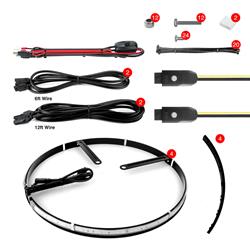 4PC 15-18" Adjustable Wheel Ring Light Kit with Dual-Mode Dash Mount Controller