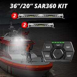 Light Bar Kit Emergency Search and Rescue Light System White (2) 36" (2) 20" SAR360