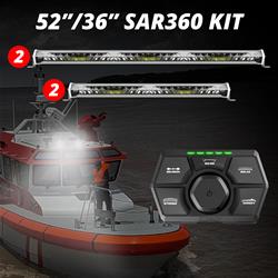 Light Bar Kit Emergency Search and Rescue Light System White (2) 52" (2) 36" SAR360