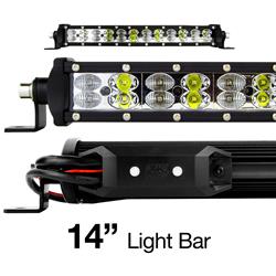 Light Bar, 14-in. RGBW Light Bar High Power Offroad Work/Hunting Light w/ Built-in XKchrome Bluetooth Controller