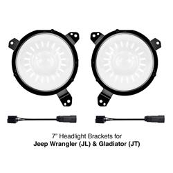 Headlight Mounting Brackets, Universal 7 in. Headlamp, Wiring Harness Adapters, Jeep, JL, JT, Kit