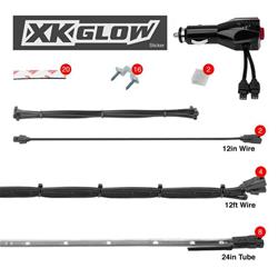 Accent Lights, LED Undercar Light Kit, Red, Waterproof, Eight Lights, Kit