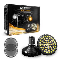 Motorcycle Front LED Turn Signal Kit - Bullet Style Smoked Lenses