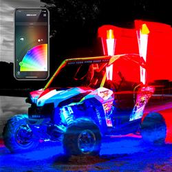 2x whip 32in XKchrome Advanced App Control LED Whip Light Kit for 4x4 Offroad UTV ATV with Dual-Mode Dash Mount Controller