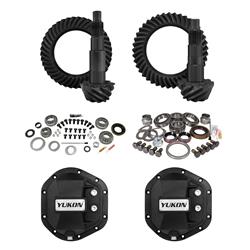 Ring and Pinion Gears and Installation Kit Combos, Yukon Stage 2, 4.88:1 Ratio, Dana 44 Front, Dana 44 in. Rear, Thick, Differential Covers, Jeep, Kit