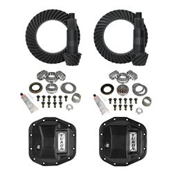 Ring and Pinion Gears and Installation Kit Combos, Yukon Stage 2, 4.56:1 Ratio, Dana M210 Front, Dana M220 in. Rear, Differential Covers, Jeep, Kit